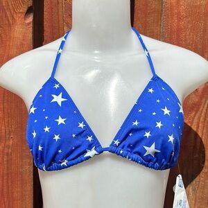 Zuliana Blue Star Bikini Top Size M